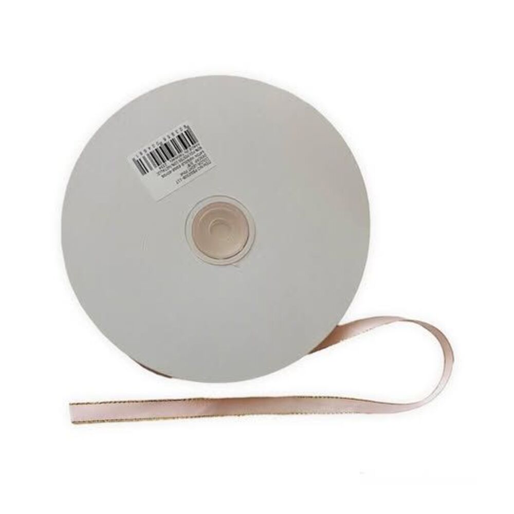 New Light Pink And gold Ribbon 50yds